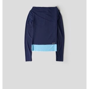 House of Sunny Navy and Light Blue Mesh Top